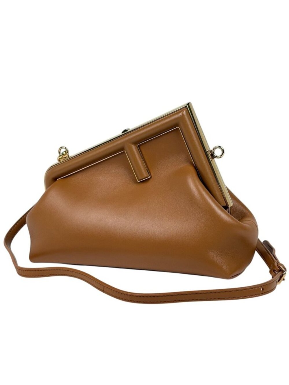 Fendi Shoulder Bag First Small 2-Way Leather Brown